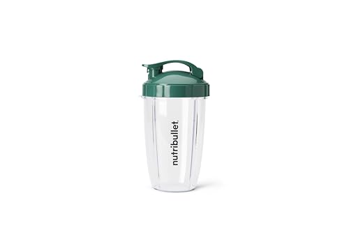 NutriBullet 24 oz To-Go Cups with Black/Green Flip-Top Lids – 2 Pack (Fits Nutribullet Pro 900/Pro+)