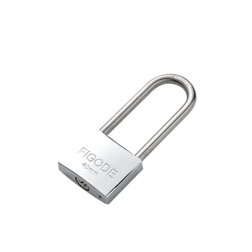 FIGODE¢ç Lock, Marine Grade Rustproof Padlock with Stainless Steel Shackle and Chrome Plated Brass Body, Outdoor Padlock Weatherproof, Keyed Different, 2.3 in. Long Shackle, 1 Pack