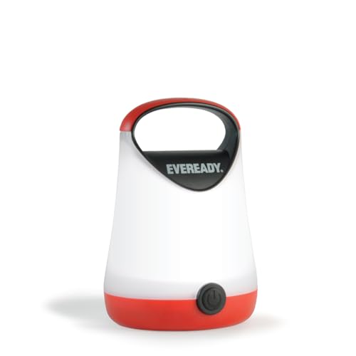 Eveready LED Camping Lantern X-250 100 Hour Bright Tent Light Water-Resistant, 1 Pack Red & Black