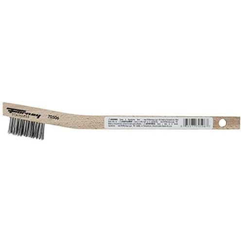 Forney 70506 Wire Scratch Brush, Stainless Steel with Wood Handle, 7-3/4-Inch-by-.006-Inch