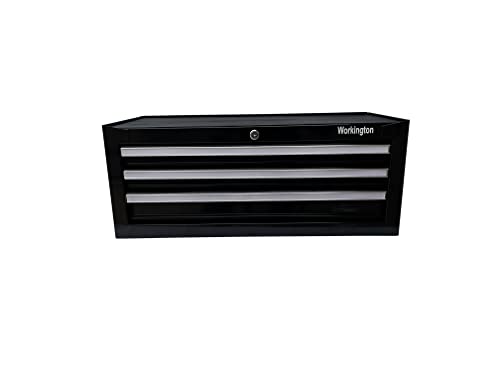 Workington 26" 3-Drawer Portable Steel Tool Chest Cabinet with Ball Bearing Slides - Black