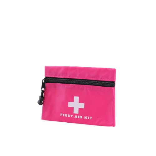 Pink Small Emergency First Aid Bag 16x11cm Travel Rescue Pouch - First Responder Storage