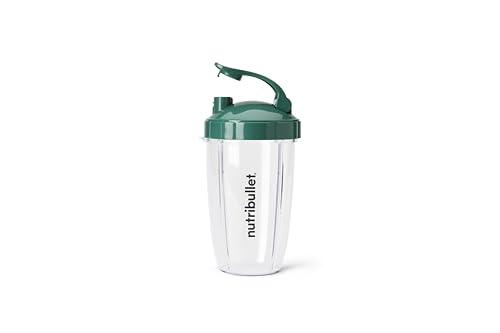 NutriBullet 24 oz To-Go Cups with Black/Green Flip-Top Lids – 2 Pack (Fits Nutribullet Pro 900/Pro+)