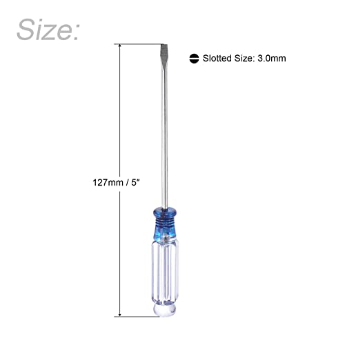 uxcell Mini Slotted Screwdriver, 3.0mm Flat Head 127mm Length for Small Appliances Repair, 10 Pcs