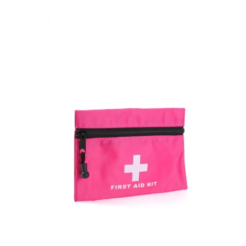 Pink Small Emergency First Aid Bag 16x11cm Travel Rescue Pouch - First Responder Storage