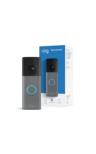 Ring Battery Doorbell 2K with Wide-Angle Video, 6x Zoom, Two-Way Talk, Built-In Battery - Speckled Gray, Doorbell Only (Variation)