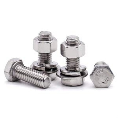 8 Sets Glvaner 3/8-16 x 1" Stainless Steel Hex Head Screws Bolts, Nuts, Flat & Lock Washers, 18-8 (304) Stainless Steel, Full Thread, Coarse Thread