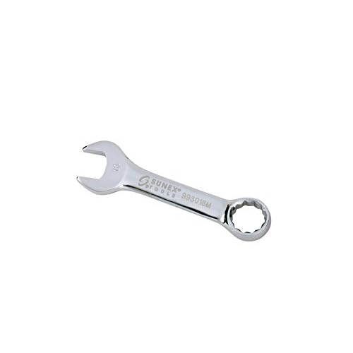 Sunex 993018M 18 mm Fully Polished Stubby Combination Wrench
