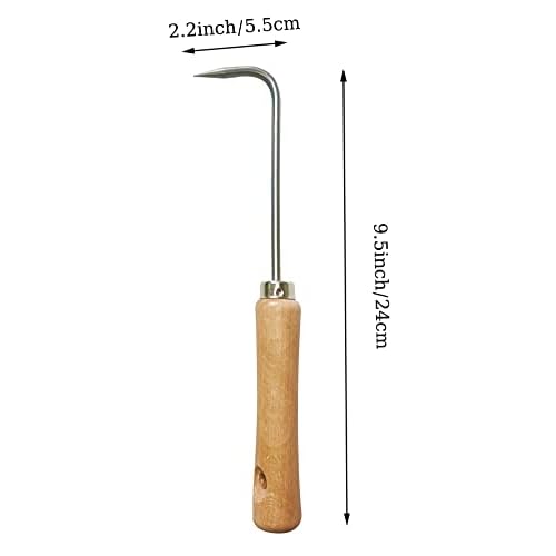 tBesme Crack Weeder Crevice Weeding Tool | Stainless Steel L-Shape Single-Claw Hook | Crevice Weed Remover | Patio Crack Weeder