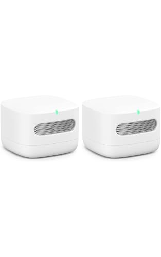 2-Pack Smart Air Quality Monitor with Alexa Compatibility - Detects Temperature, Humidity, CO, PM2.5, VOCs