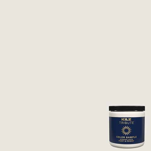 KILZ TRIBUTE Paint & Primer, Interior, Color Sample, Collector's White, 8 Ounces