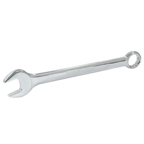 Hordion 19mm Metric Combination Wrench Spanner with 12-Point Box End and Open End Mirror-Chrome Plated High Carbon Steel