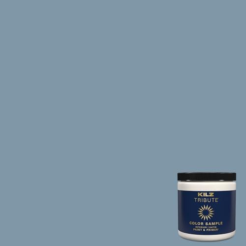 KILZ TRIBUTE Paint & Primer, Interior, Color Sample, Vintage Indigo, 8 Ounces
