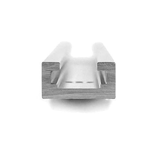 QWORK Aluminum T Track, 2 Pack 12 Inch Universal Double Cut Profile T Track, with Predrilled Mounting Holes and Screws, Woodworking and Fixtures, for Drill Press Table, Router Table