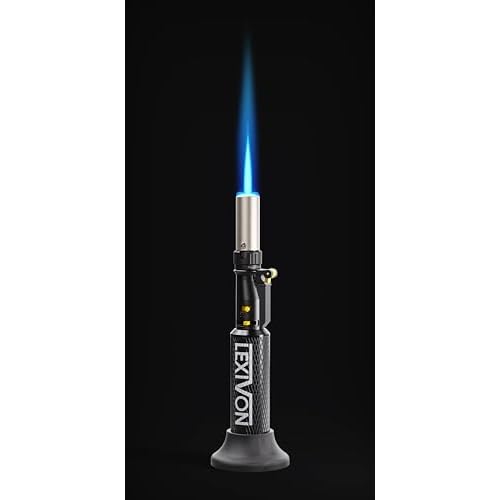 LEXIVON Butane Blow Torch, Refillable Upright Lighter with Adjustable Flame and Pro-Grade Aluminum Tank | Ideal for Soldering and Kitchen Tasks (LX-760)