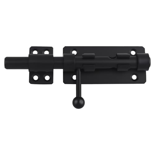 Black 6.3-Inch Heavy Duty Stainless Steel Barrel Bolt Latch for Doors & Gates