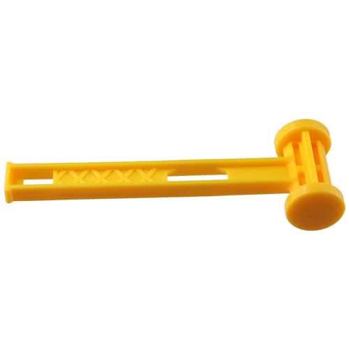 Yellow Camping Hammer, Portable Double-Faced Plastic Tent Stake Peg Mallet Remover for Outdoor Tent Accessory without Damage