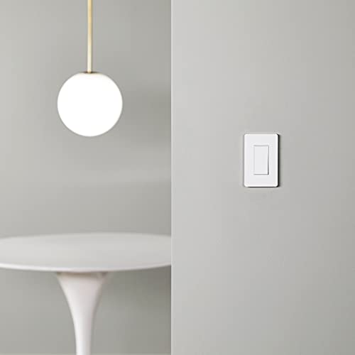 Amazon Basics Single Pole Wi-Fi Smart Light Switch - Voice Control, Schedule, 2.4 GHz, No Hub, Easy Install, White, 2.91 x 1.62 x 4.65 in