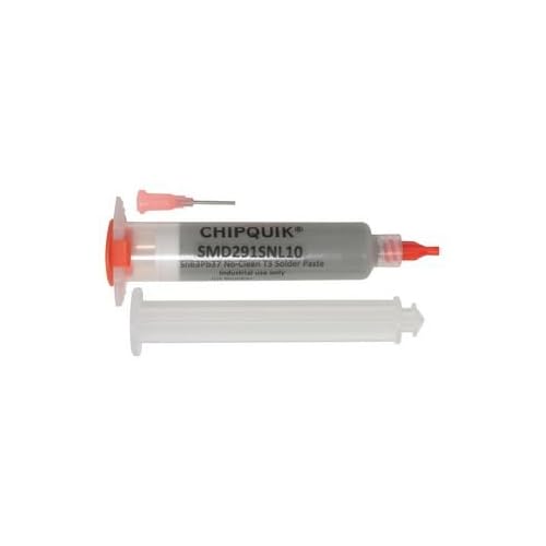 Chipquik SMD291SNL10 Solder Paste Rework Syringe, SN96.5, 3Ag, 0.5Cu, 10cc