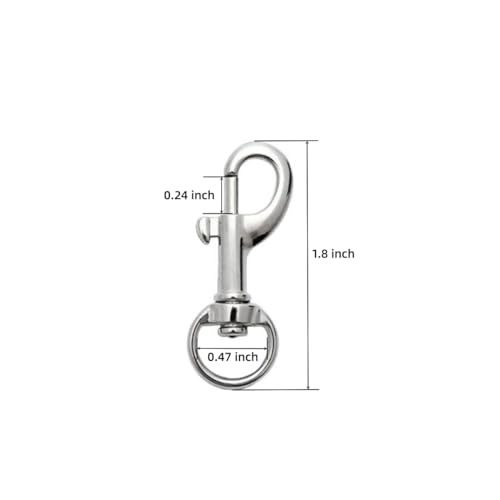 4 Pack Zinc Alloy Swivel Snap Hooks for Dog Leash, Boat Rope, Keychain - 1.8 Inch