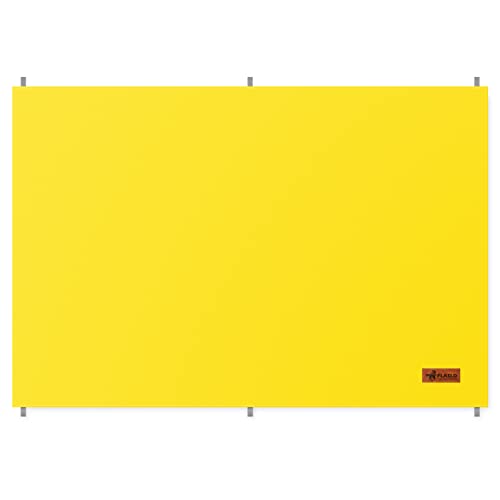FLASLD Acrylic Coated Welding Blanket, Welding Curtain Welding Shield for Industrial and Home Use (4 ft x 6 ft, Yellow)