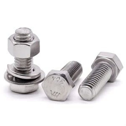 8 Sets Glvaner 3/8-16 x 1" Stainless Steel Hex Head Screws Bolts, Nuts, Flat & Lock Washers, 18-8 (304) Stainless Steel, Full Thread, Coarse Thread