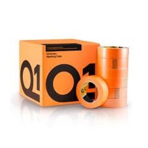 Q1 Premium Masking Tape, Orange, 1.5 Inches x 24 Rolls, for Automotive Painting