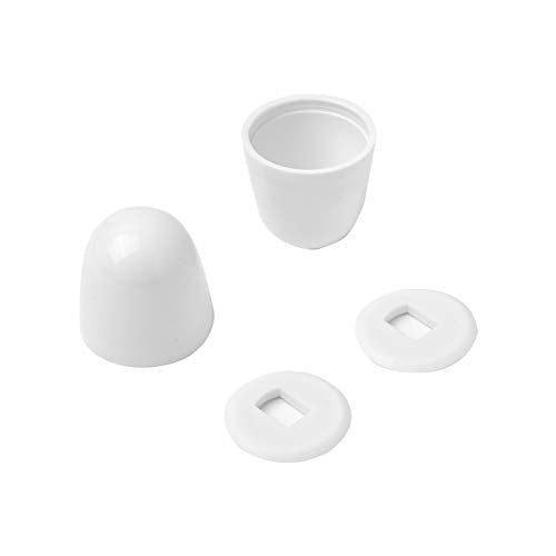 Jwodo 4-Pack Universal Round Toilet Bolt Caps with Washers, Easy Push-On Installation, White