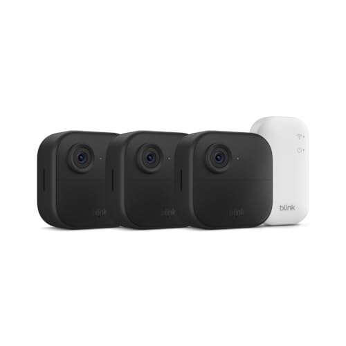 Blink Outdoor 4 Wireless Security Camera System with 3 Cameras, 2-Year Battery Life, 1080p HD Night Vision & Two-Way Audio