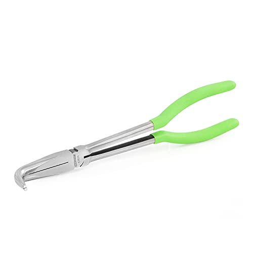 OEMTOOLS 22623 Angled Needle Nose Pliers 11", 90¡Æ Long Needle Nose Pliers, Rust Resistant, Heat-Treated Steel Construction, Automotive, Construction, and Jewelry Making Tools