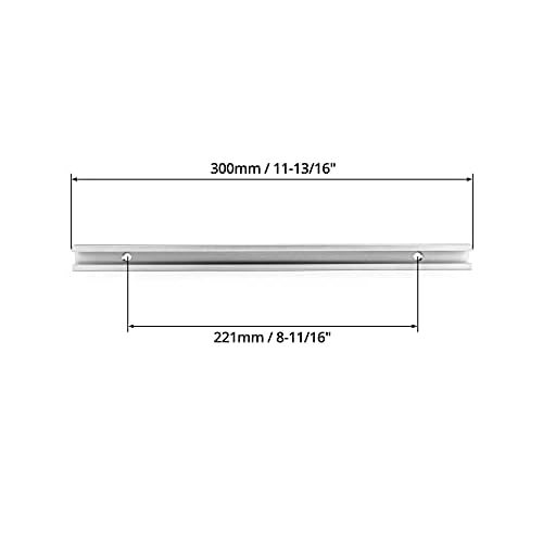 QWORK Aluminum T Track, 2 Pack 12 Inch Universal Double Cut Profile T Track, with Predrilled Mounting Holes and Screws, Woodworking and Fixtures, for Drill Press Table, Router Table