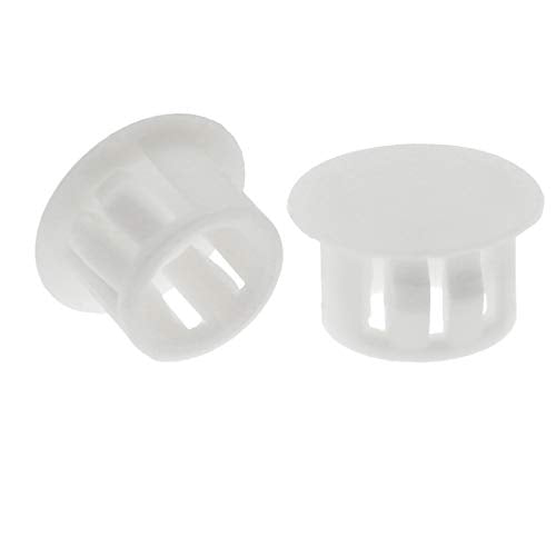 13mm (1/2") White Plastic Hole Plugs Set of 30 - Locking Furniture & Equipment Caps