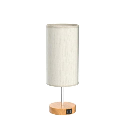 Yarra-Decor Fabric Bedside Table Lamp with USB Ports & Touch Dimmable Nightstand