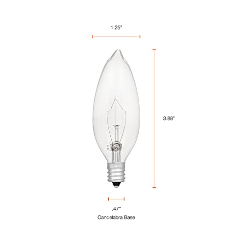 LEDVANCE Clear Finish 25W Incandescent Bulb B10 Double Life Soft White 6 Pack
