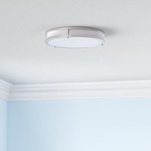 TOBUSA Brushed Nickel 13-inch LED Ceiling Light, 5CCT Dimmable Flush Mount Fixture, 36W 3600lm