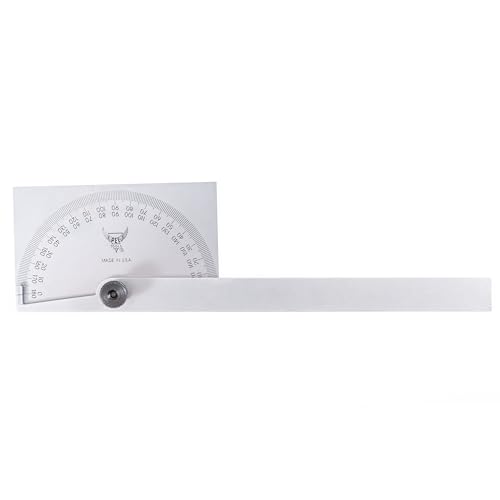 PEC Tools 5170SS Stainless Steel Angle Protractor – Made in USA, 0–180°