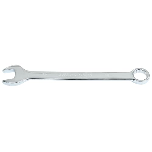 Hordion 19mm Metric Combination Wrench Spanner with 12-Point Box End and Open End Mirror-Chrome Plated High Carbon Steel