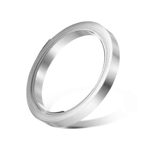 HARFINGTON Nickel Strip 0.1mm x 8mm (16.4ft / Roll) Nickel Plated Steel Strips for Lithium Battery Packs Car Nickel Tap for Cell Battery Pack Spot Welding and Soldering, Silver Tone