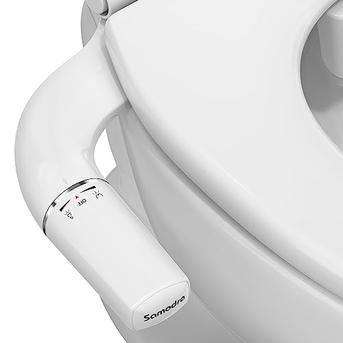 SAMODRA Ultra-Slim Hygienic Bidet Attachment Dual Nozzles for Rear & Feminine Wash - Silver