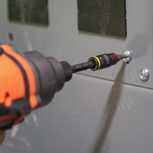 Klein Tools 32768 Impact Driver Set, 3-in-1 SAE Impact Socket and Bit Holder, Flip Socket with Nut Drivers in 1/4 and 5/16 Hex Sizes, 3 and 5-Inch Lengths, 2-Piece