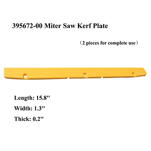 Generic 395672-00 Miter Saw Kerf Plate, 2 PCS, Yellow, 16x1.2x0.3 Inches, Fits DW708 & DW708-B2 Models