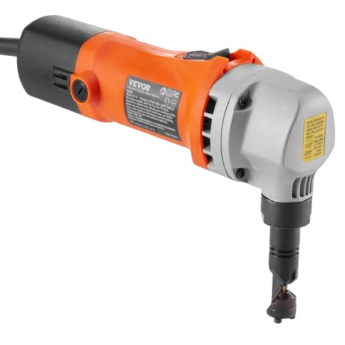 VEVOR Sheet Metal Nibbler, 550W, 2200 RPM Speed, 360 Degree Rotation Electric Nibbler Metal Cutter, Lightweight, Straight Curve and Circle Cutting for Stainless Steel, Aluminum, Plastic, Wood Board