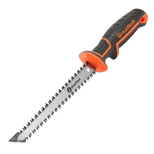 GreatNeck 74030 6 Inch Double-Edged Jab Saw, Drywall Saw, Wallboard Tools, Anti-Slip Rubber Handle, Fast and Efficient Multi-Directional Wall Cutting Tools