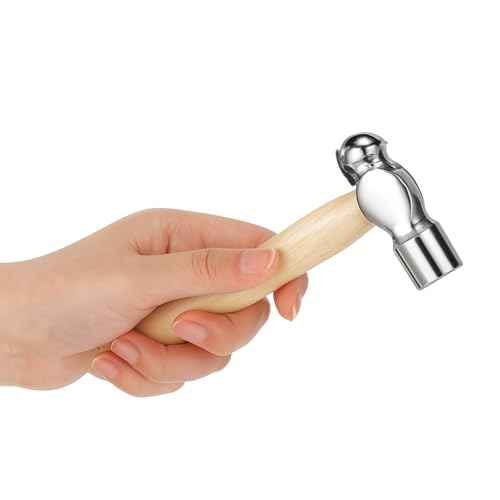 Mini Hammer with Wooden Handle, Ball Peen Hammer, Small Round Head Hammers Tool, Jewelry Making, Repairing, Carpentry, Crafting
