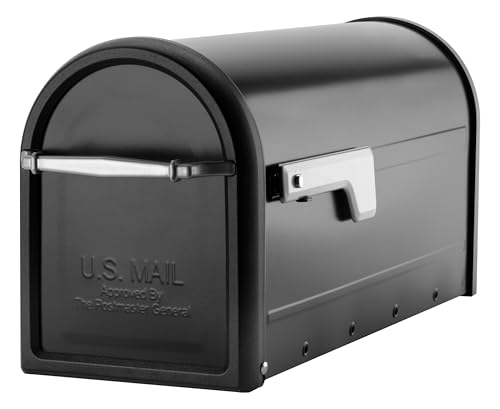 Architectural Mailboxes Chadwick Galvanized Steel Post Mount Mailbox - Black, Medium Capacity