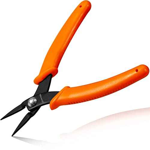 5-Inch Long Nose Pliers Specialty Pointed Nose Tweezer Nose Pliers 1mm Diameter Tip Mini Needle Nose Chain Nose Pliers Flat Smooth Jaw Precision Pliers Jewellery Making Tool