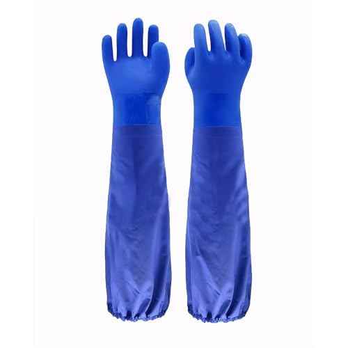 LIICHAAO Long waterproof fishing gloves,Cleaning Poison ivy gloves,Aquarium pool,Long elbow Resistant Abrasion