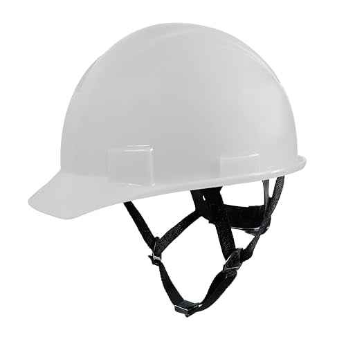 GE Cap Style Hard Hat, 4-Point Ratchet Suspension, Earmuff Slots, High Impact Resistant, Sweat-Wicking Sweatband, Meets ANSI Z89.1-2014, Comfortable and Durable - White, Class E (Non-Vented)