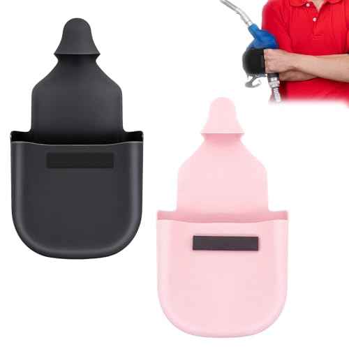 2 Pcs Gas Pump,Fuel Gloves,Gas Gloves For Gasoline Pump,Protect Hands From Filthy Reusable Magnetic,Silicone,Glove For Safe Refueling Durable And Universal(Black&Pink)