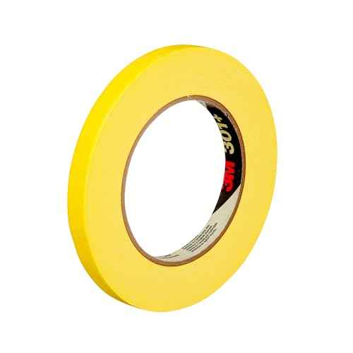 3M 301+12 301+ Yellow Masking or Painter's Tape, 12 mm Width